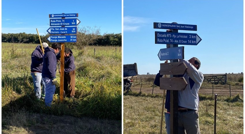 Colocaron sealtica en caminos rurales