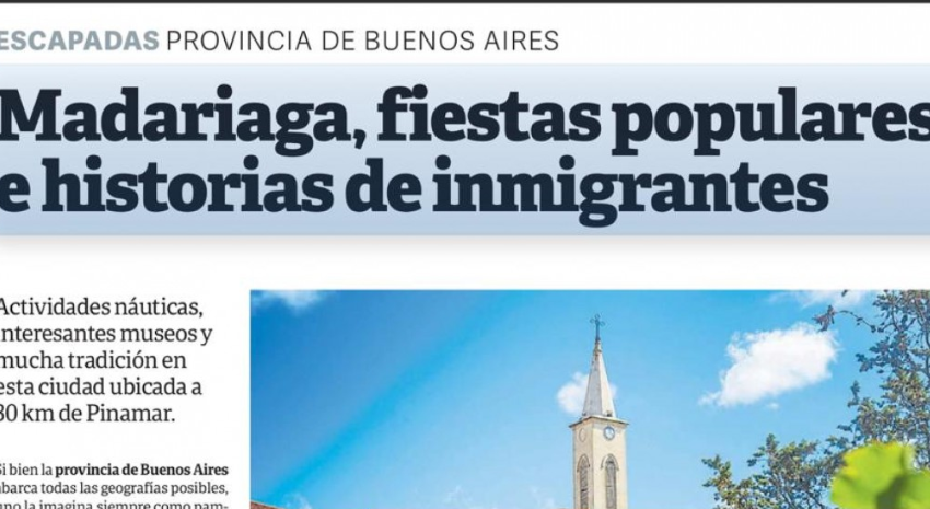 Madariaga en el segmento Viajes del Diario Clarn