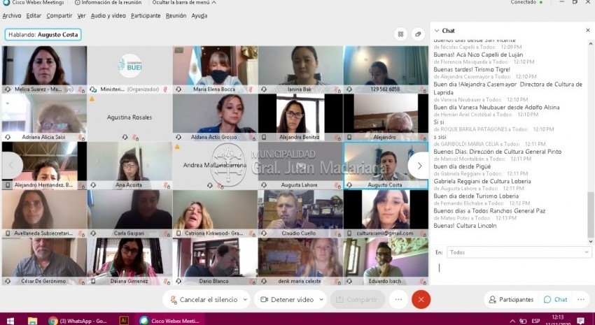 Autoridades locales participaron de una reunin virtual encabezada por el ministro Costa