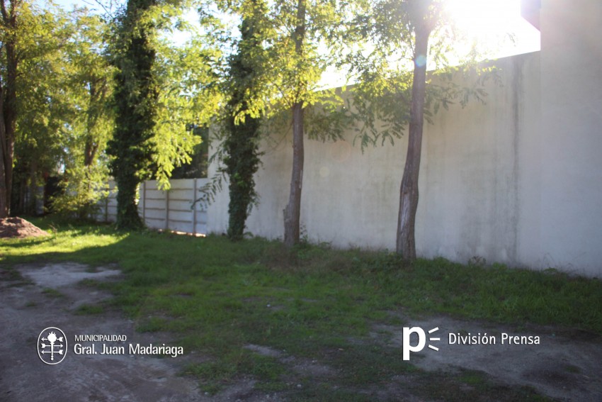Construyeron un paredn en el jardn 908 con dinero del Fondo de Finan