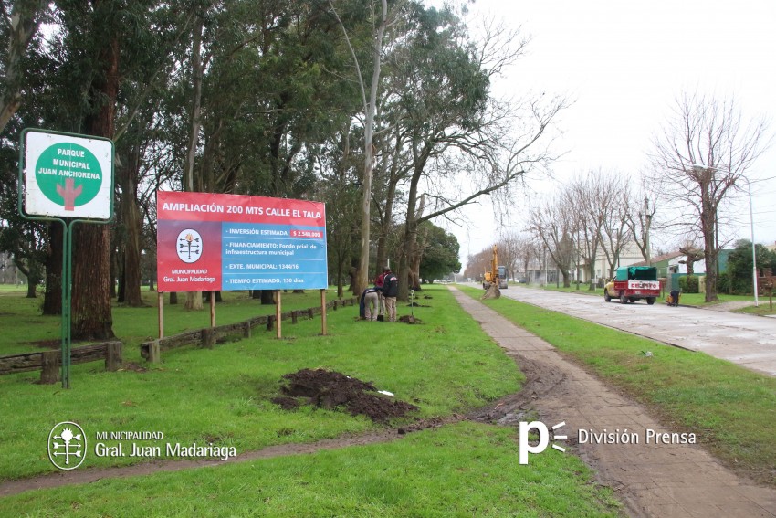 Comenz la obra de la doble mano de calle El Tala