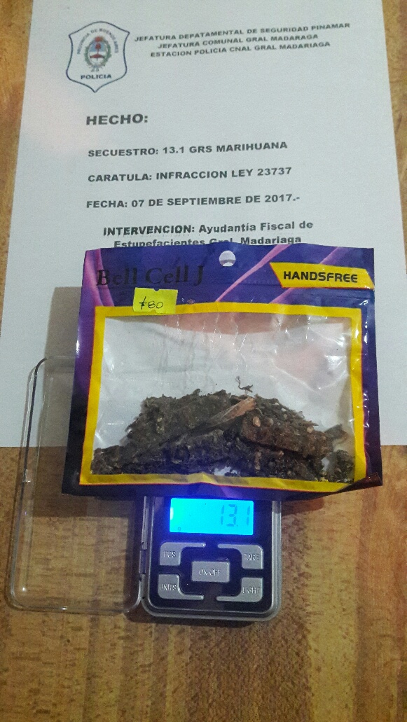 Aprehendieron a dos personas con marihuana en su poder