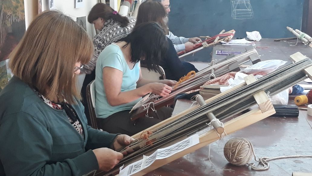 Clnica de telar mapuche en Bellas artes