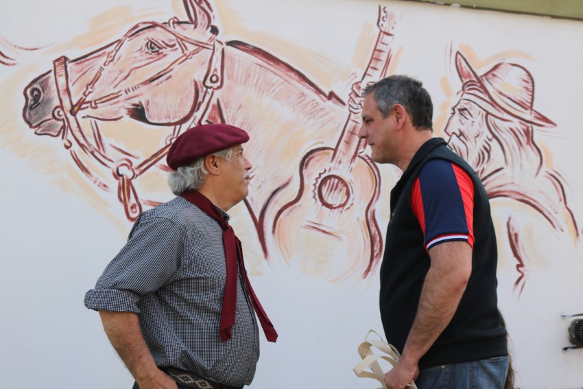 Gasparini retrat al Martn Fierro en una de las paredes del Centro C