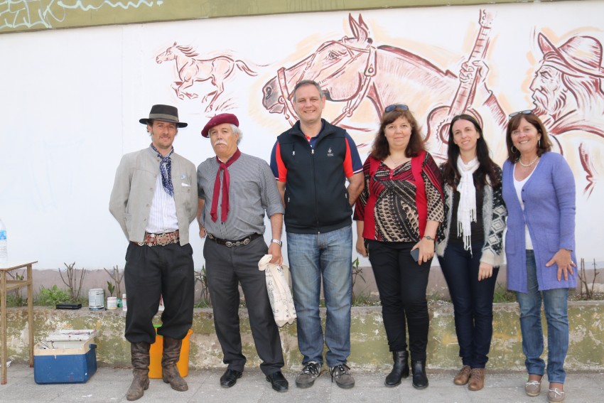 Gasparini retrat al Martn Fierro en una de las paredes del Centro C