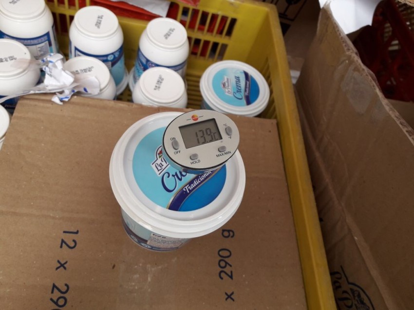 Incautaron potes de crema de leche por falta de fro