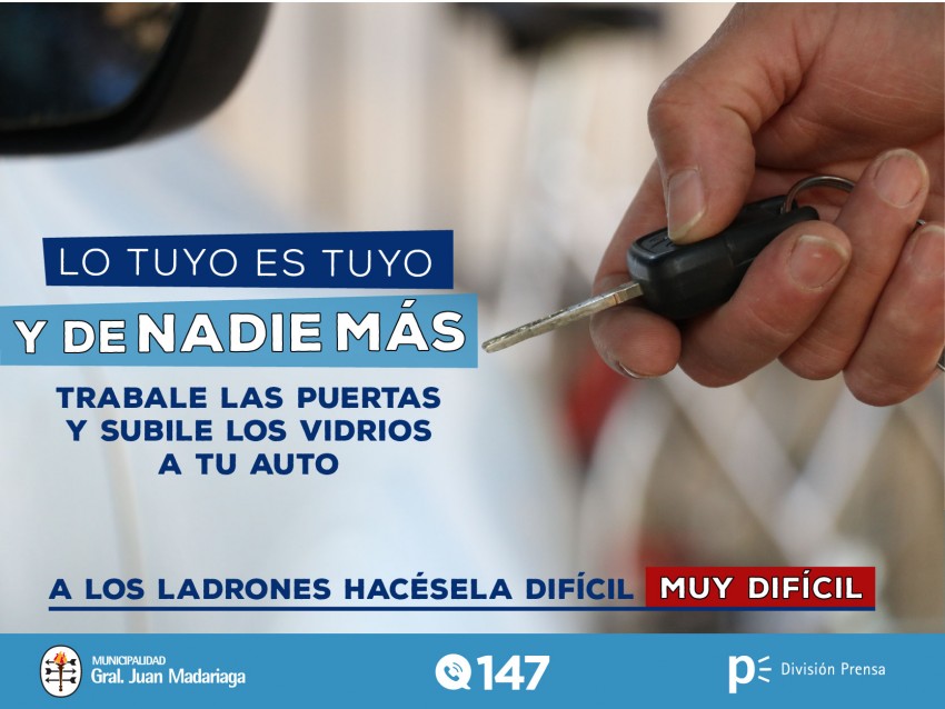 Lanzan una campaa para recordar medidas que ayuden a prevenir hurtos 