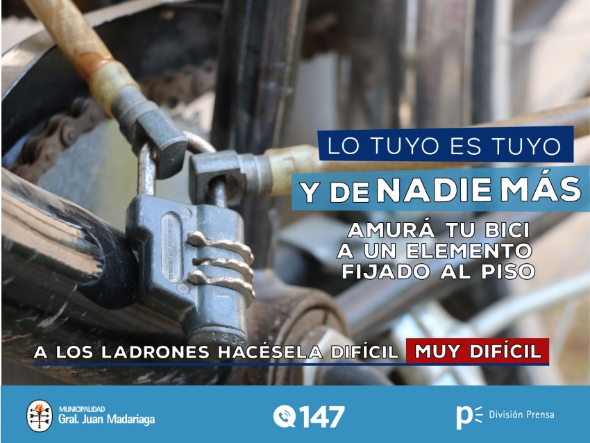 Lanzan una campa�a para recordar medidas que ayuden a prevenir hurtos 