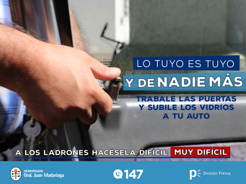 Lanzan una campa�a para recordar medidas que ayuden a prevenir hurtos 