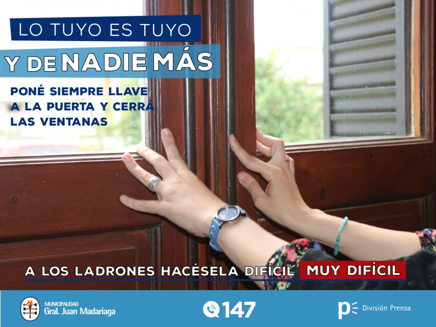 Lanzan una campa�a para recordar medidas que ayuden a prevenir hurtos 