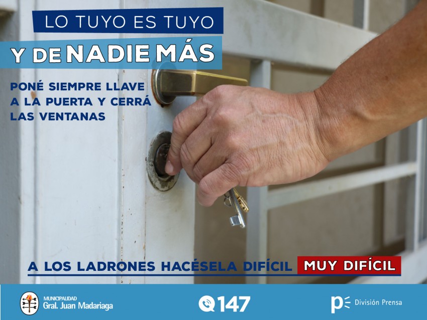 Lanzan una campa�a para recordar medidas que ayuden a prevenir hurtos 