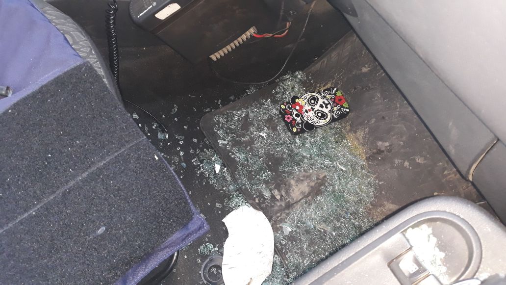 Siniestro vial entre un patrullero y cami�n deja un herido