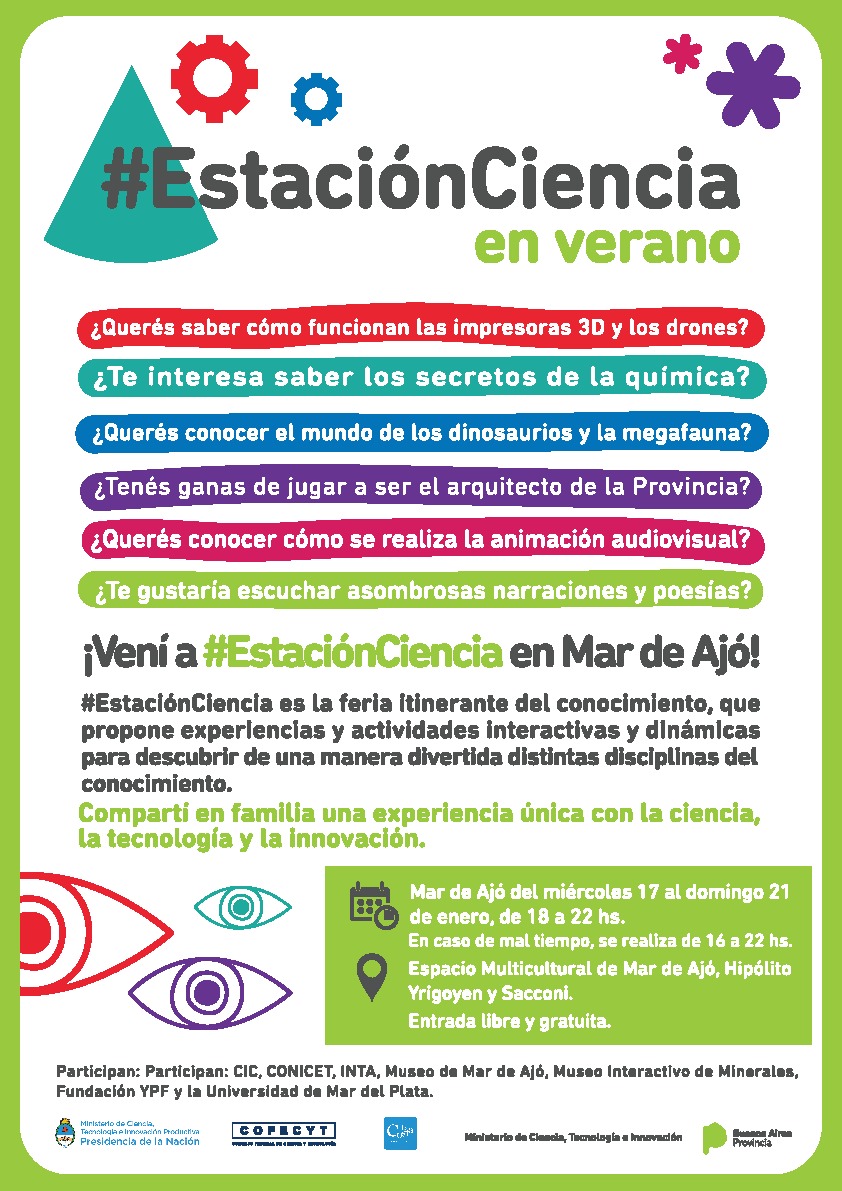 Madariaga participar de la Estacin Ciencia de Verano en Mar de Aj