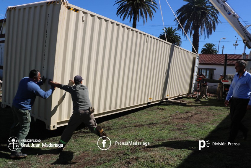 Colocaron el contenedor que funcionar como oficina para el archivo de