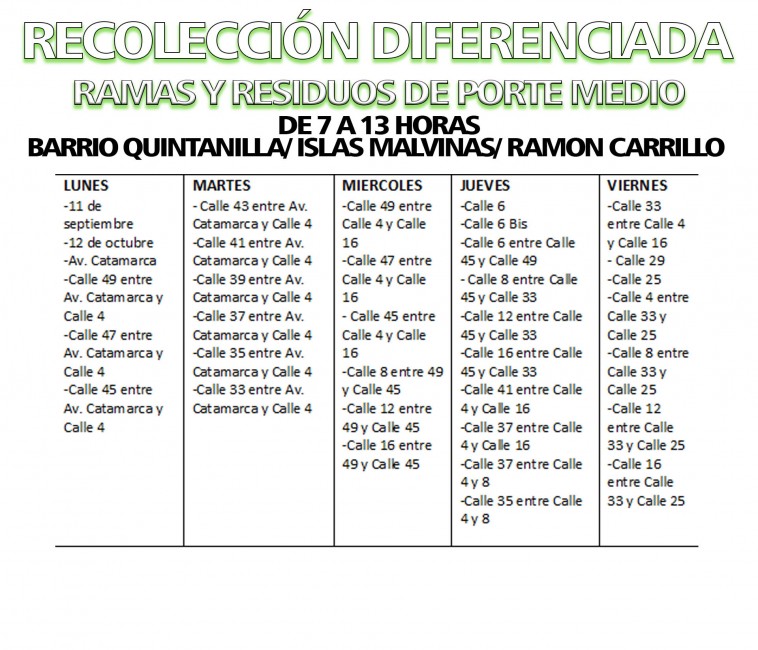 Bajo decreto qued� establecido el cronograma de recolecci�n de residuo