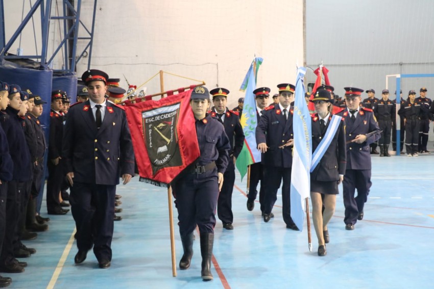 Se realiz el acto castrense de los Bomberos Voluntarios en el Polidep