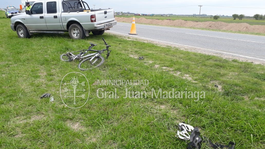 Ciclista resulta herido en un siniestro vial ocurrido en Ruta 56