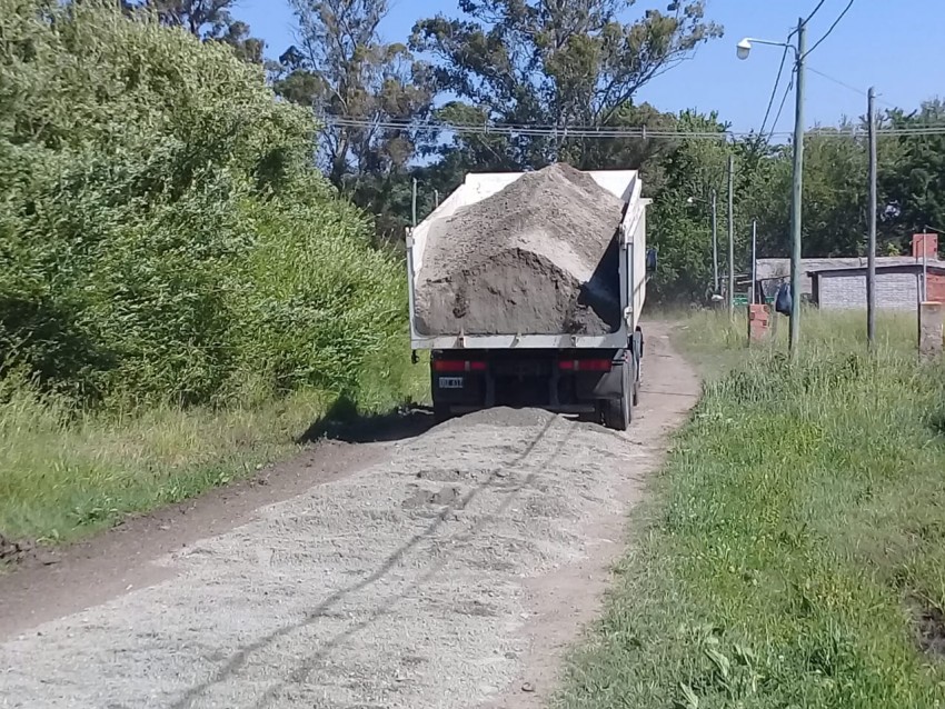 Colocaron polvo de piedra en el barrio Belgrano