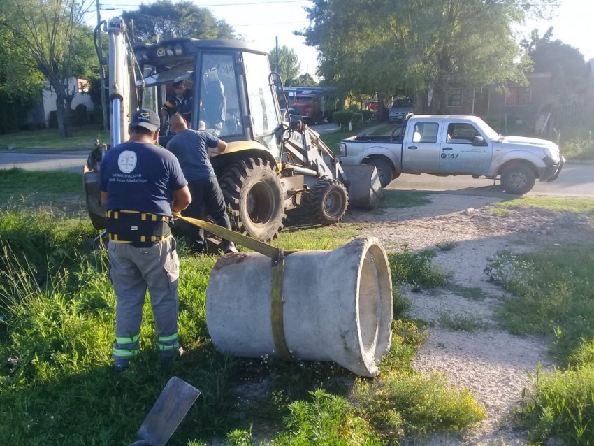 Colocaron polvo de piedra en el barrio Belgrano