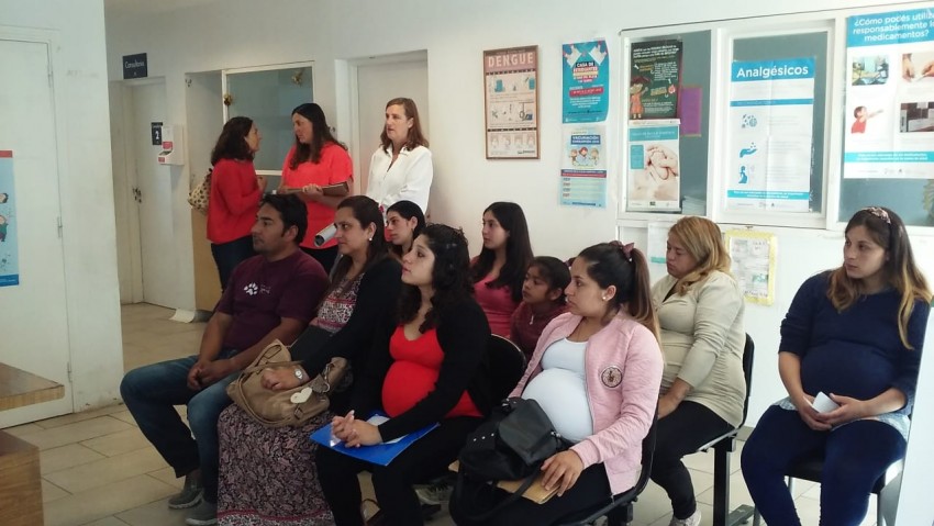 Las embarazadas participaron del taller 