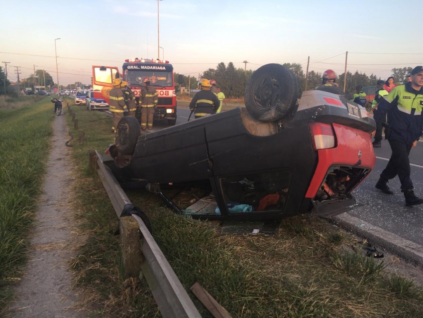 Vuelco en la Ruta 74: un herido fue trasladado al Hospital