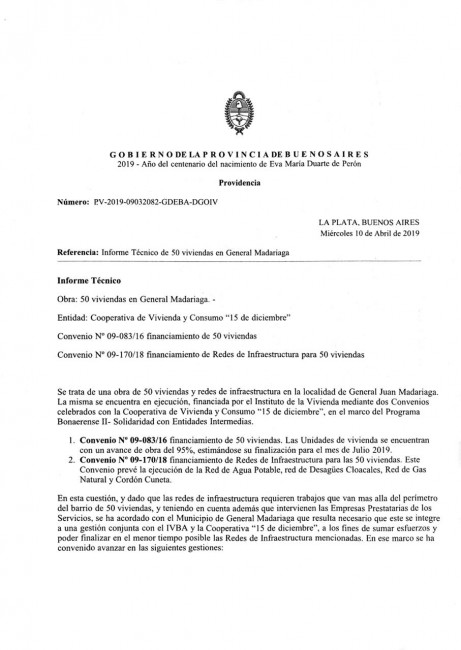 Convocan a los adjudicatarios de las 50 viviendas del barrio Argentino