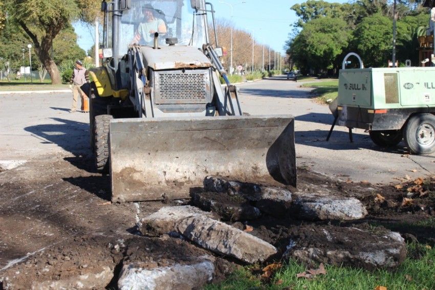 Reparan un importante bache sobre calle cntrica