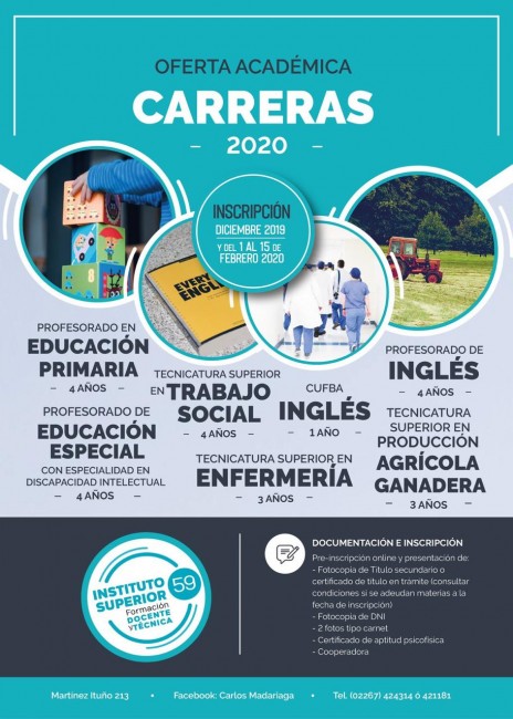 Abre la inscripcin para las carreras del ciclo superior terciario y t