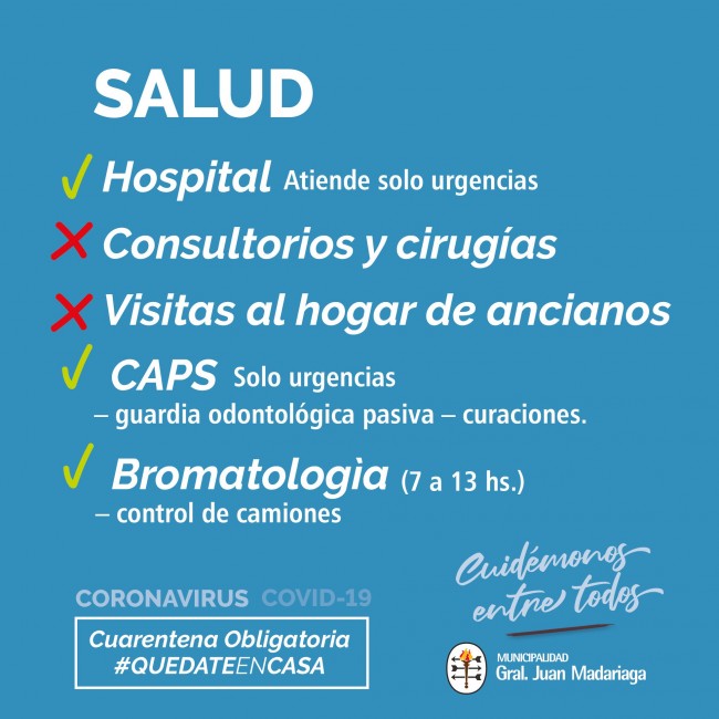 ¿Cómo funciona cada área del municipio durante la cuarentena?
