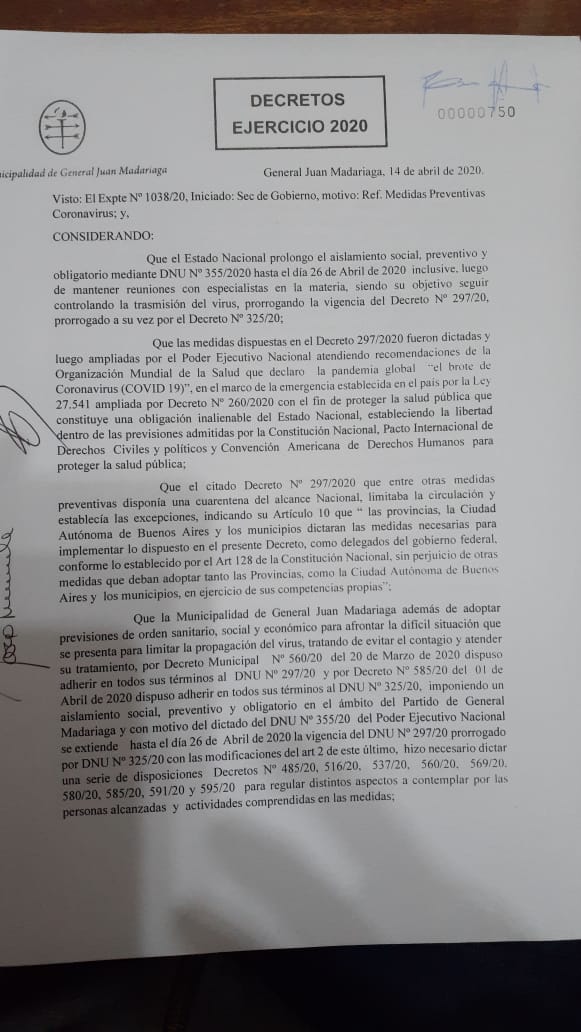 Por decreto el municipio dispone la obligatoriedad del 