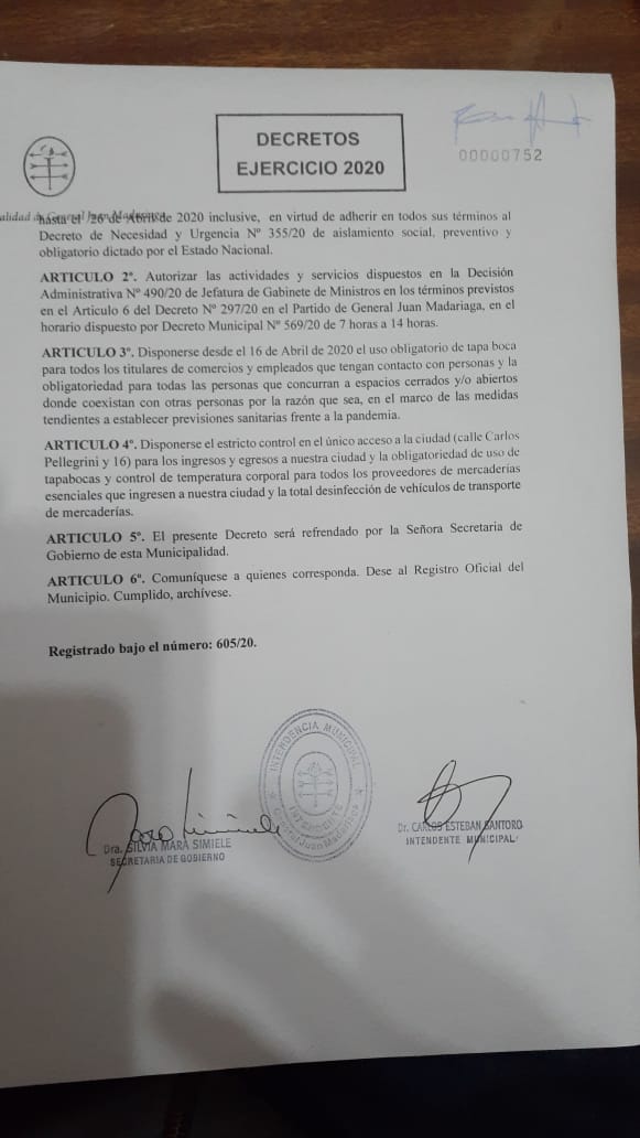 Por decreto el municipio dispone la obligatoriedad del 