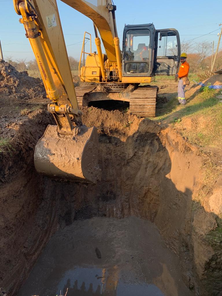 Retomaron la obra en la Estacin de Bombeo