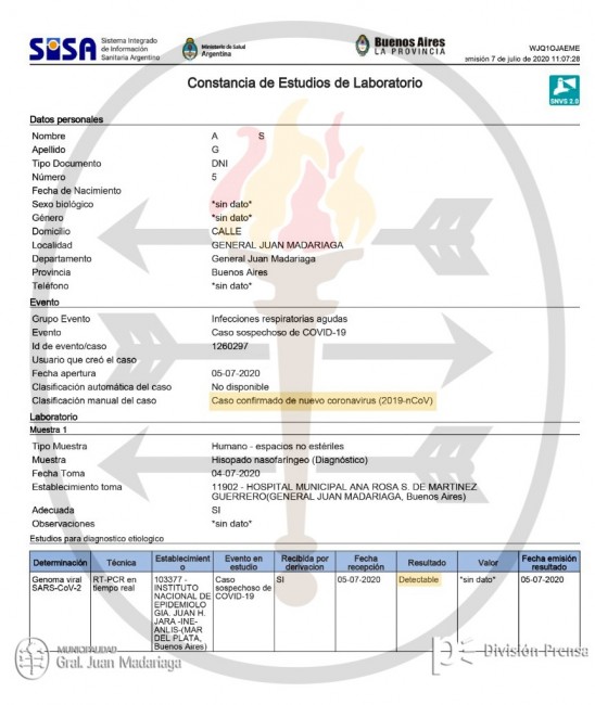 Se recibi el testeo de la segunda prueba y el resultado fue 