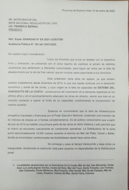 El municipio solicit autorizar la habilitacin de nuevos usuarios a l