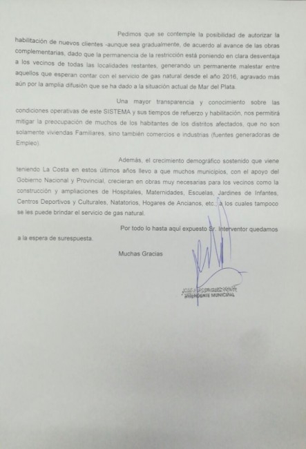 El municipio solicit autorizar la habilitacin de nuevos usuarios a l
