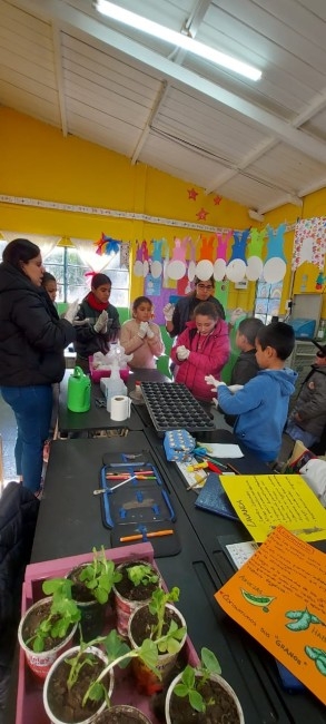 Alumnos de los parajes rurales profundizan el trabajo de huertas