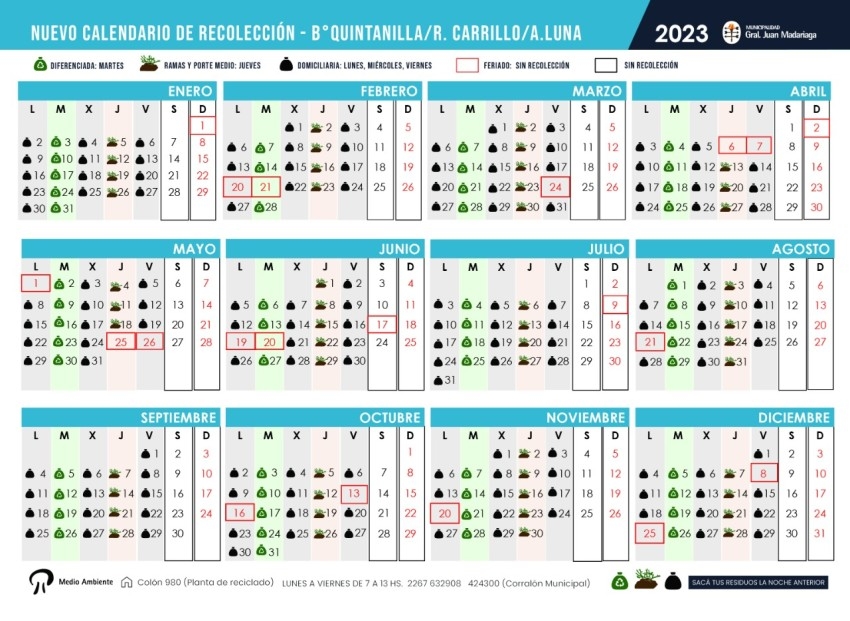 A partir de febrero regir el nuevo cronograma de recoleccin de resid
