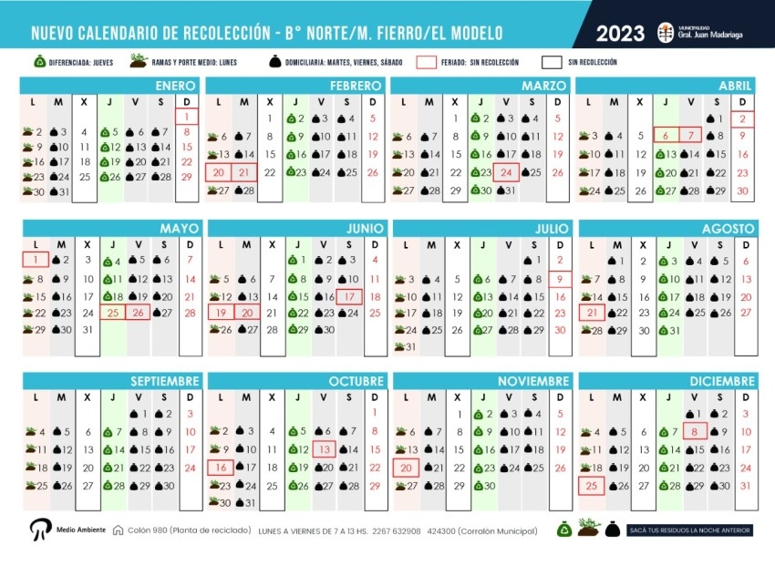 A partir de febrero regir el nuevo cronograma de recoleccin de resid