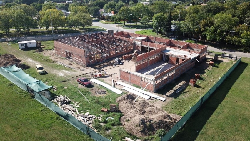 Santoro recorri la obra de la Secundaria  N  5 