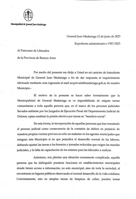 El municipio se neg a brindarle trabajo comunitario a personas con an