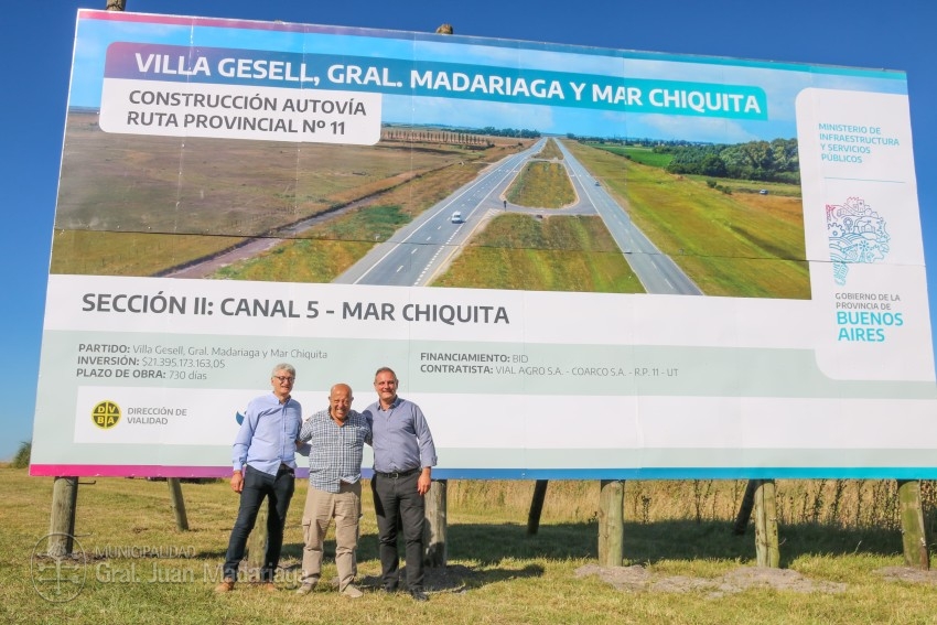 Santoro particip del inicio de obra de la autova Villa Gesell - Mar 