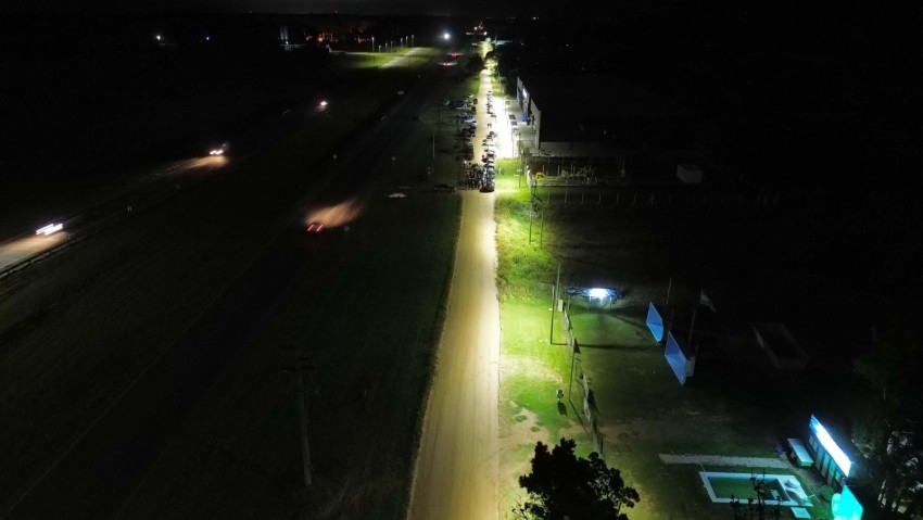 Inauguraron una nueva obra de luminaria en el Frente de Ruta 11