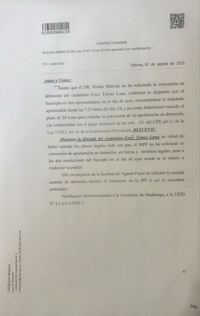 La inoperancia del fiscal Mercuri dej en libertad a un delincuente qu