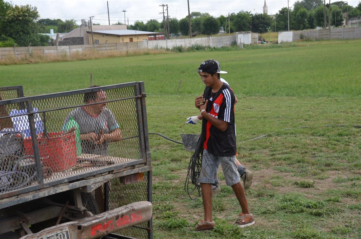 Trabajos en el predio del Club Deportivo el Len