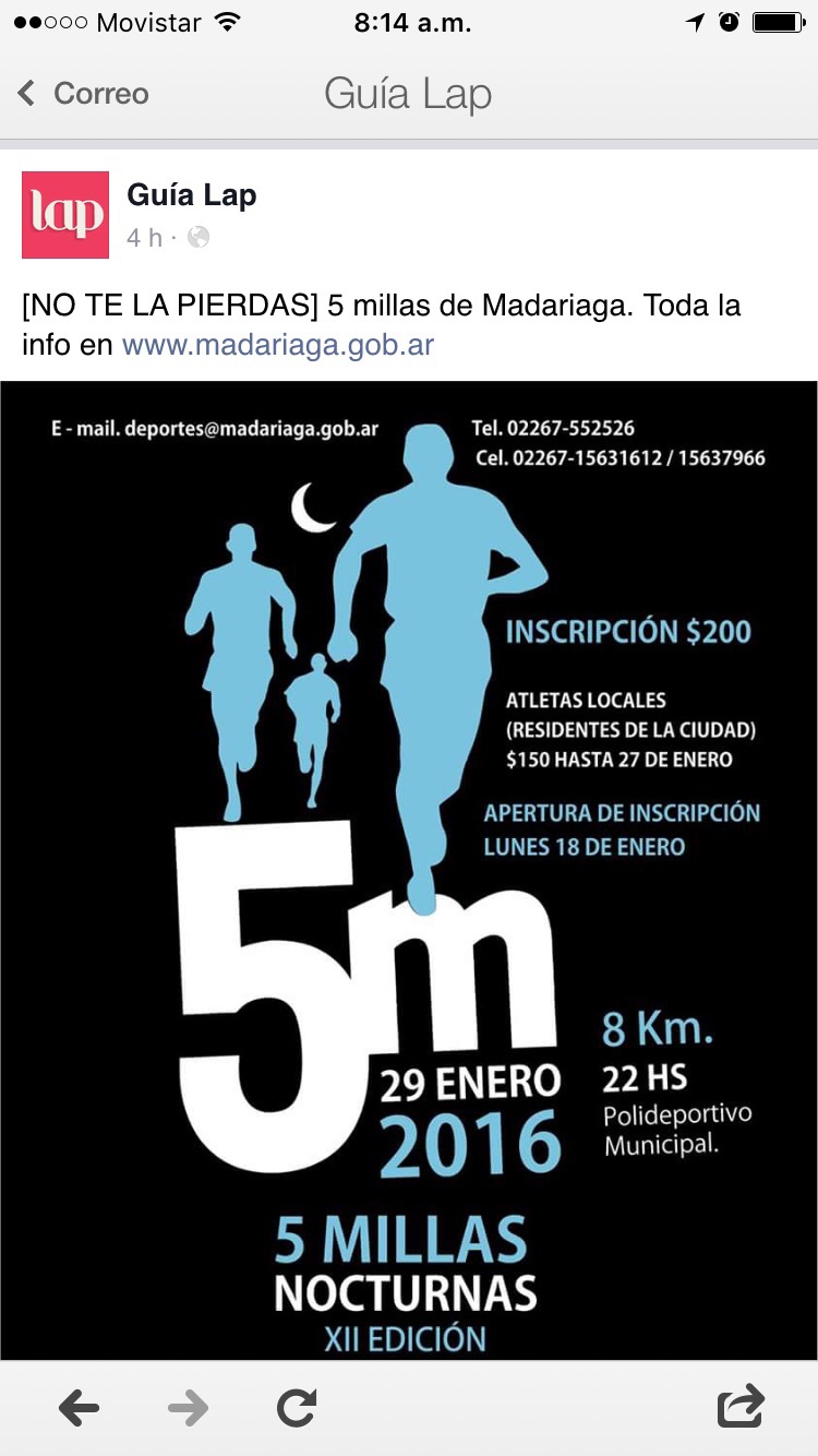 Las 5 Millas Nocturnas llegaron a medios nacionales