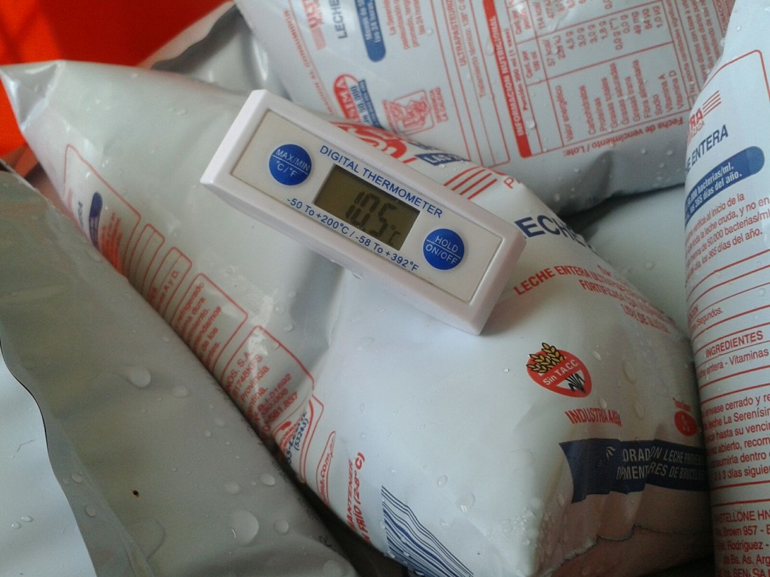 Control de temperatura a sachets de leche la Serensima