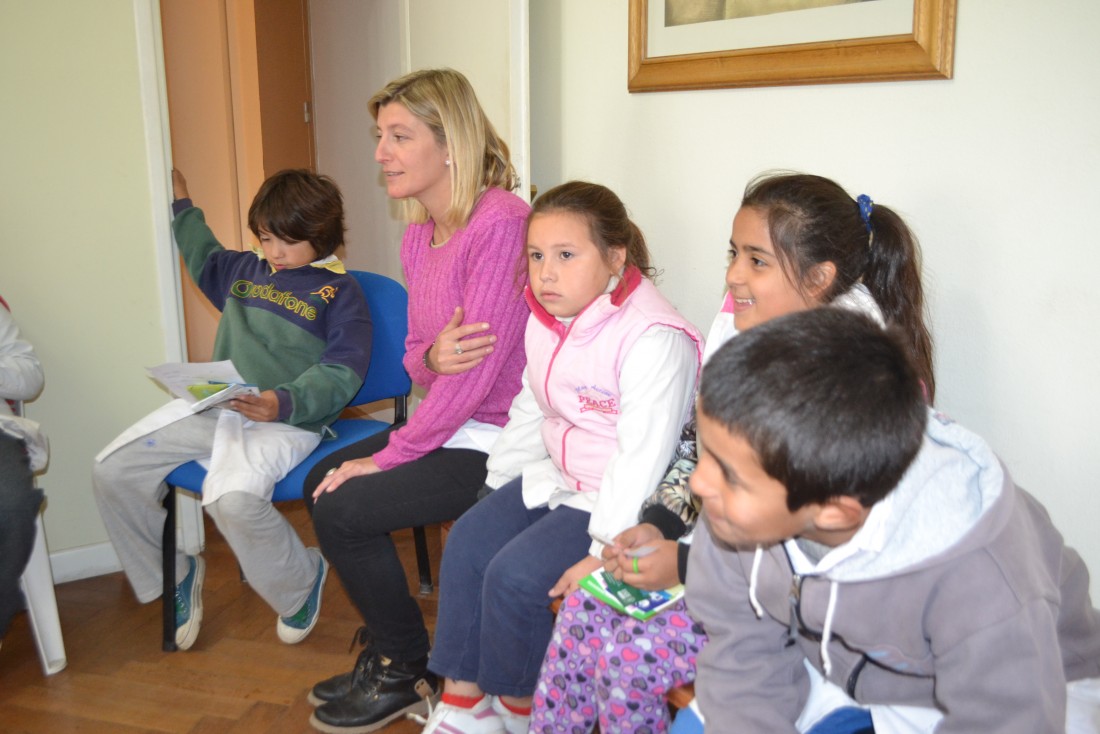 El intendente recibi visitashoy: chicos de la escuela 20