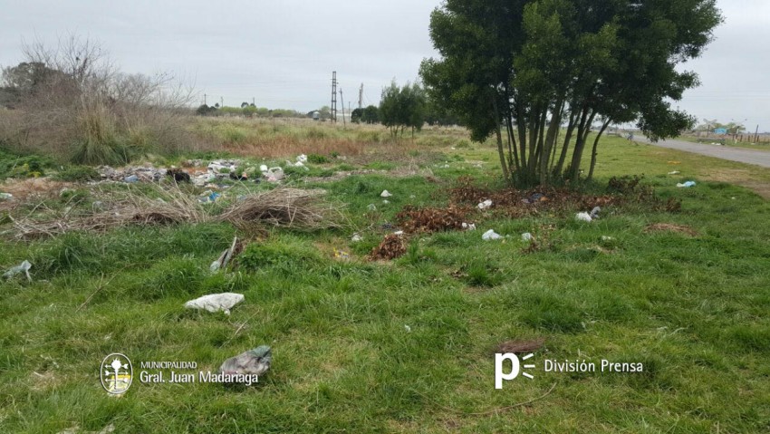 Empleados municipales realizaron la limpieza de un basural clandestino