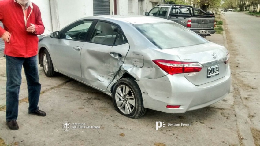 Choque sin consecuencias en pleno centro