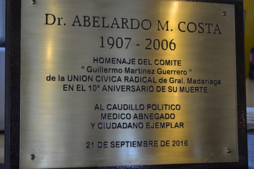 Homenajearon al doctor Abelardo Costa a 10 aos de su fallecimiento